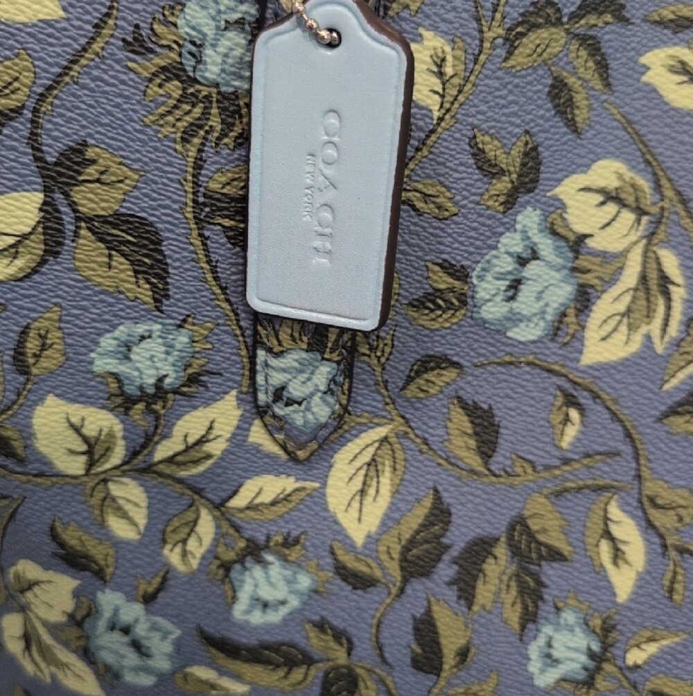 Coach Highline Sleeping Roses Leather Tote w/Wallet & Coin Pouch - 3 PCs - RARE - Picture 2 of 11